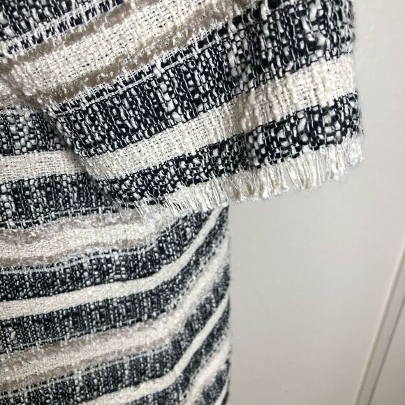 Zara
Basic Cream and Black Tweed Fringed Shift Dress - Picture 6 of 14